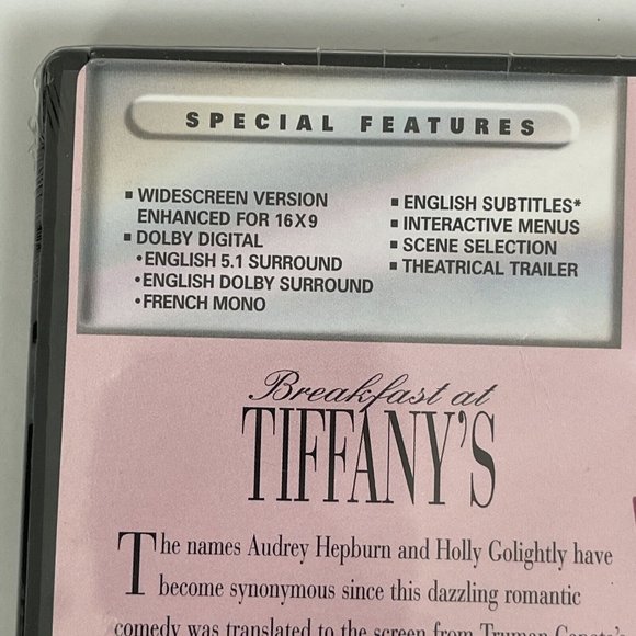 NEW Breakfast at Tiffany's DVD 1961 Comedy Drama Romance Audrey Hepburn - Picture 3 of 9